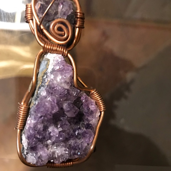 Jewelry - New Amethyst Necklace, Fluorite beads/ Cooper